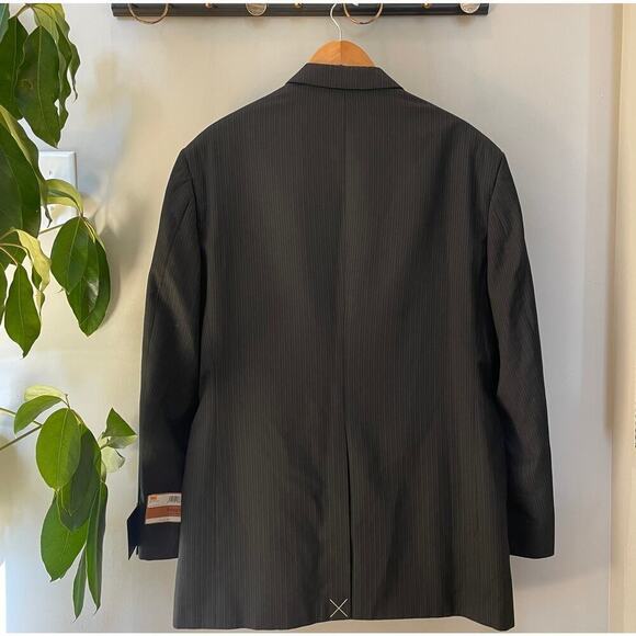 Haggar 44L Suit Up System Blazer | Black Pinstripe Sports Coat, New NWT $180 - Picture 2 of 9